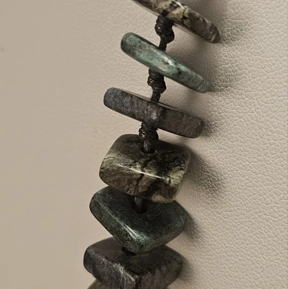 Rare Mine Finds Natural Stones Artisan Crafted Long Necklace.